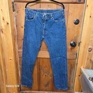 Levis 501 Original Fit Mens Blue Straight Leg Button Fly Jns. W33 L32 00501-0194